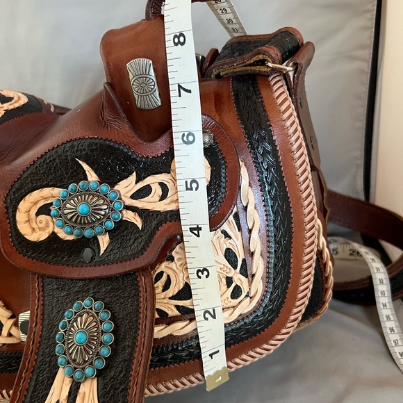 Mustang Western Saddle Purse, Handmade in USA by JohnPaul Leatherworks NWOT - Picture 4 of 15
